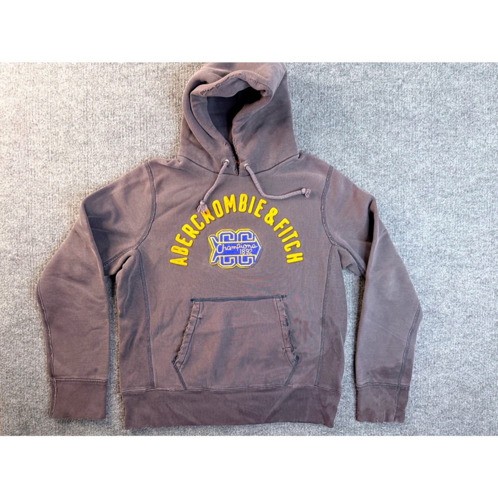 Abercrombie & Fitch Champion Hoodie Mens Medium Gray Distressed Y2K Pullover